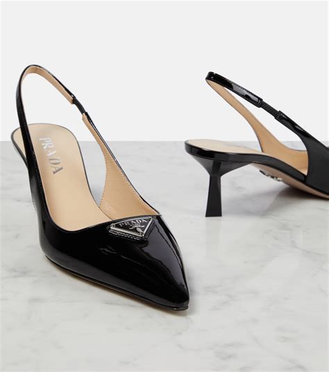 prada logo-bow leather slingback pump|prada metallic slingback pumps.